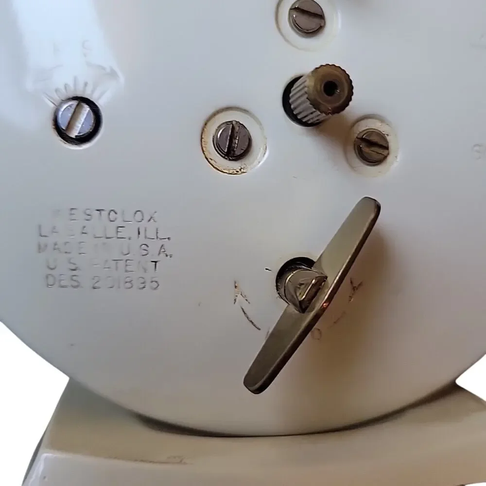 Clock Big Ben Westclox White Face Vintage Alarm Glow in the dark Rehab Project
